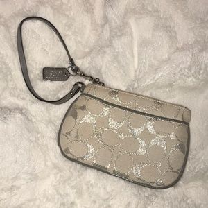 [SOLD] Coach Silver Wristlet